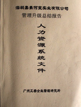 深圳市嘉豪何室實業(yè)有限公司管理升級總結(jié)報告